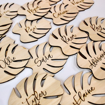 Monstera Leaf Place Cards | Seating Cards