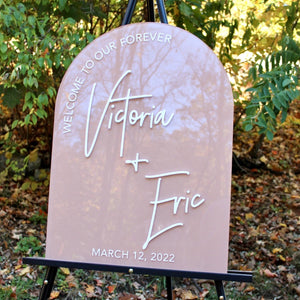 Arch Wedding Welcome Sign (Curved Text)