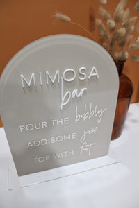 Mimosa Bar Arch Table Sign