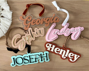 Double Layer Name Ornament | Personalized Ornament | Christmas Gift | Name Stocking Tags | Gift Tags