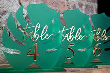 Load image into Gallery viewer, Monstera Leaf Table Number WITH Stand