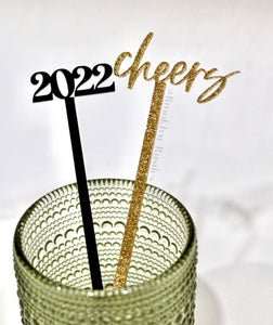 Pack of 12 New Years Stirrers | NYE Stir Sticks | 2023 Drink Stirrers | New Years Party Stirrers