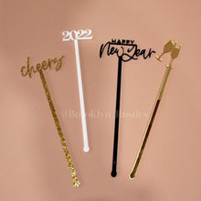 Load image into Gallery viewer, Pack of 12 New Years Stirrers | NYE Stir Sticks | 2023 Drink Stirrers | New Years Party Stirrers