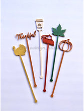 Load image into Gallery viewer, Pack of 12 Thanksgiving Stirrers