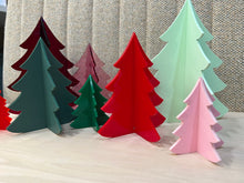 Load image into Gallery viewer, Pack of 9 Acrylic 3D Christmas Trees. Mantle Decor House Decor