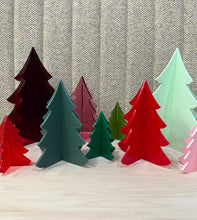 Load image into Gallery viewer, Pack of 9 Acrylic 3D Christmas Trees. Mantle Decor House Decor